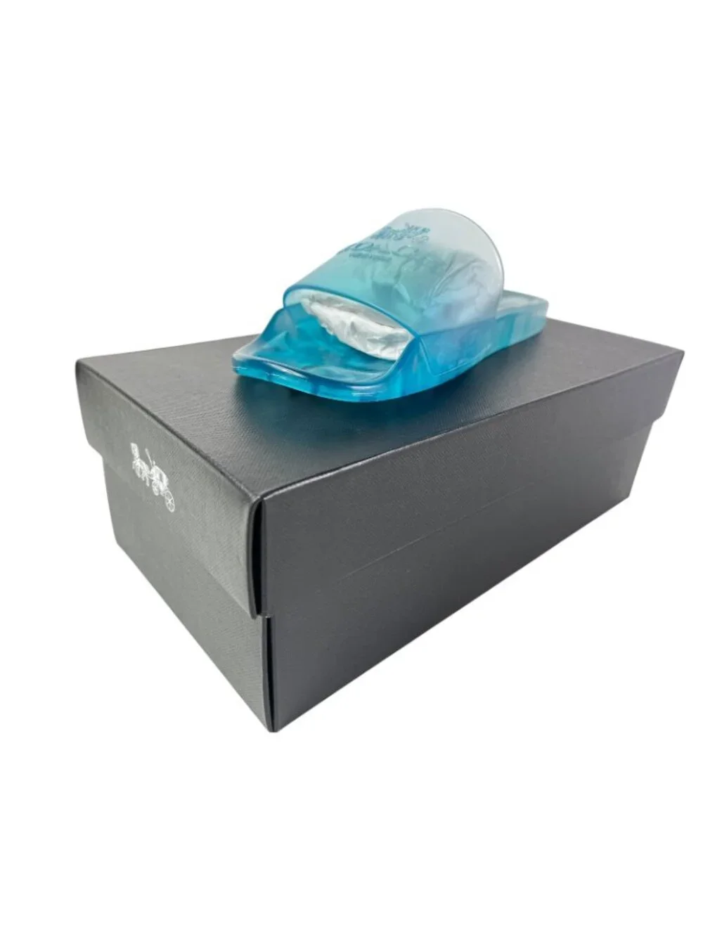 NEW Coach Ulyssa Jelly Shoes Rubber Pool Slides Sandals Size 7 Blue Sea Mist